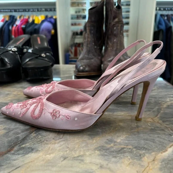 Pink bow Kitten Heel - Picture 2 of 4